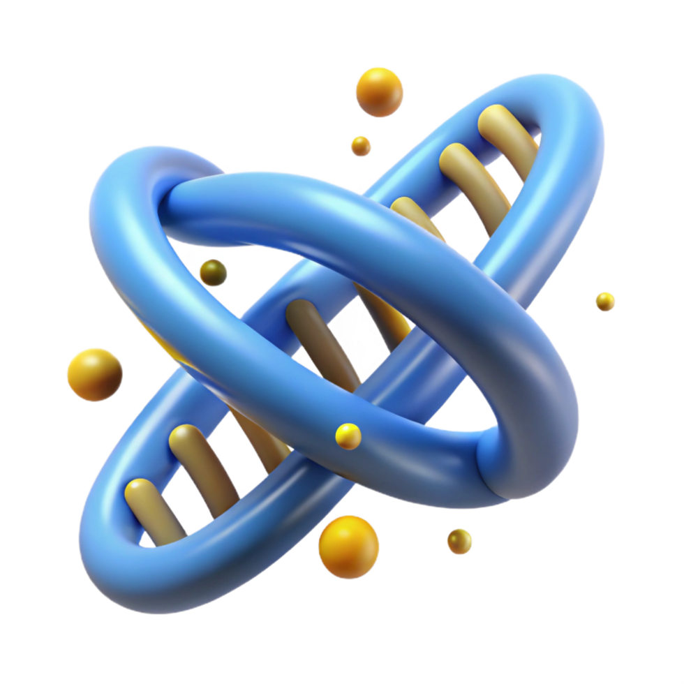 romantic spectacular Hyper-specific professional render of an isolated, floating, DNA double helix with glowing nucleotides Isolated cutout with Transparent Background precision png
