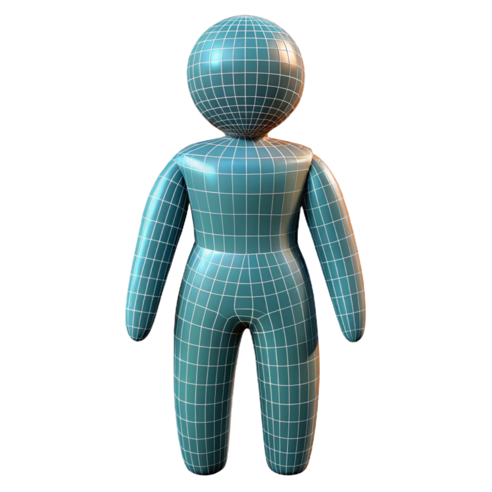 picturesque remarkable Concept art style, isolated cutout of a single, stylized, abstract human figure, wireframe render, ultra-detailed with Transparent Background png