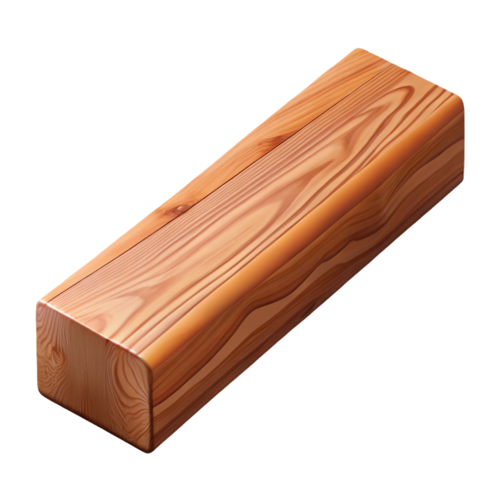 intense dramatic Hyper-specific, professional render of a single, wooden beam with visible wood grain with Transparent Background premium png