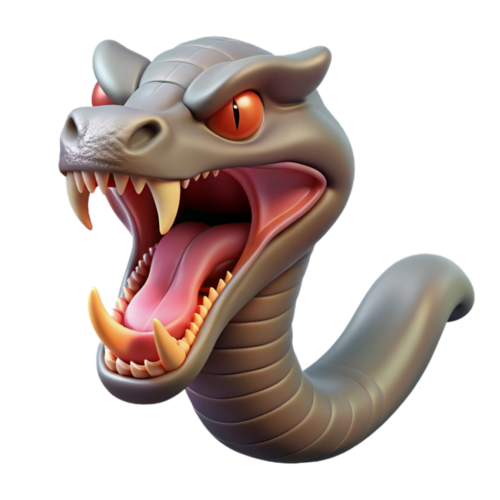 standout gothic Photorealistic, ultra-detailed, isolated cutout of a single Hydra head, hissing with Transparent Background exclusive png
