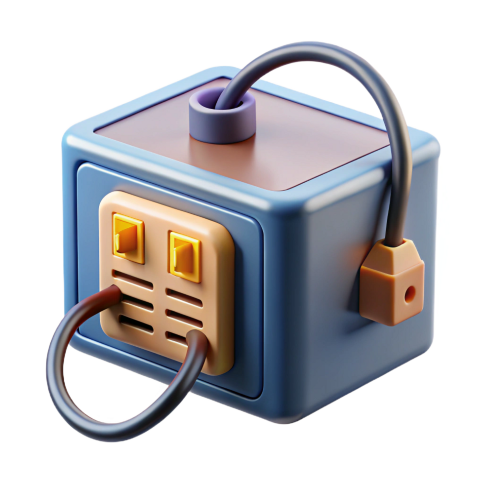 whimsical hypnotic Power supply unit with cables attached with Transparent Background sharp png