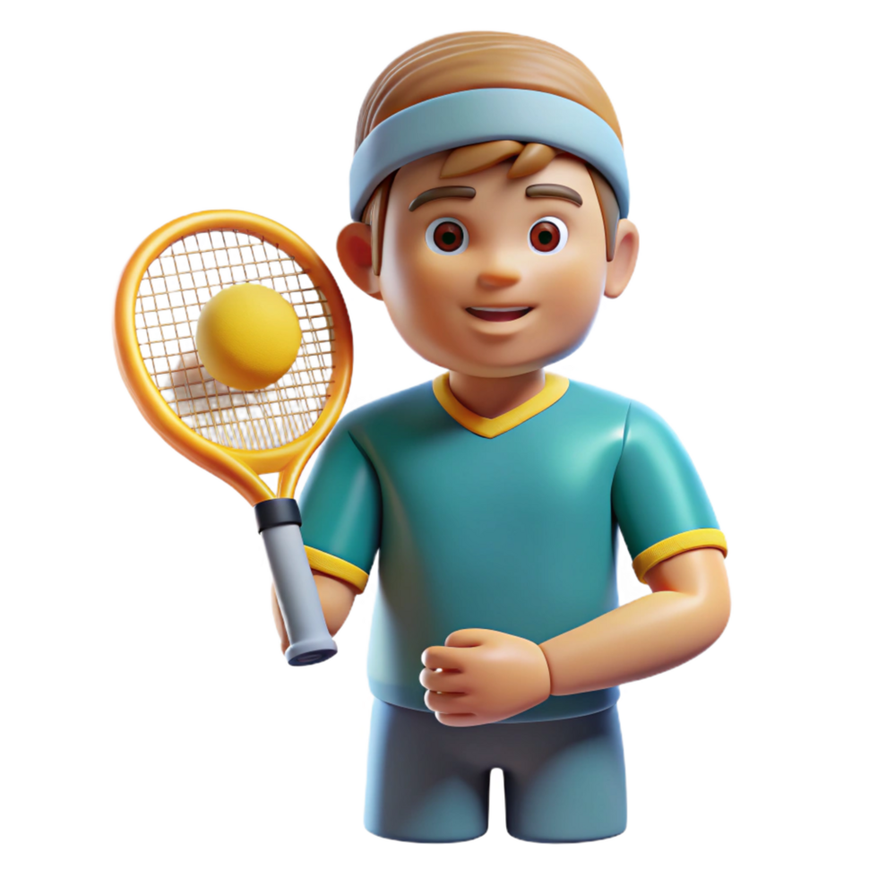 rare futuristic Athlete holding a tennis racket, with Transparent Background high quality png
