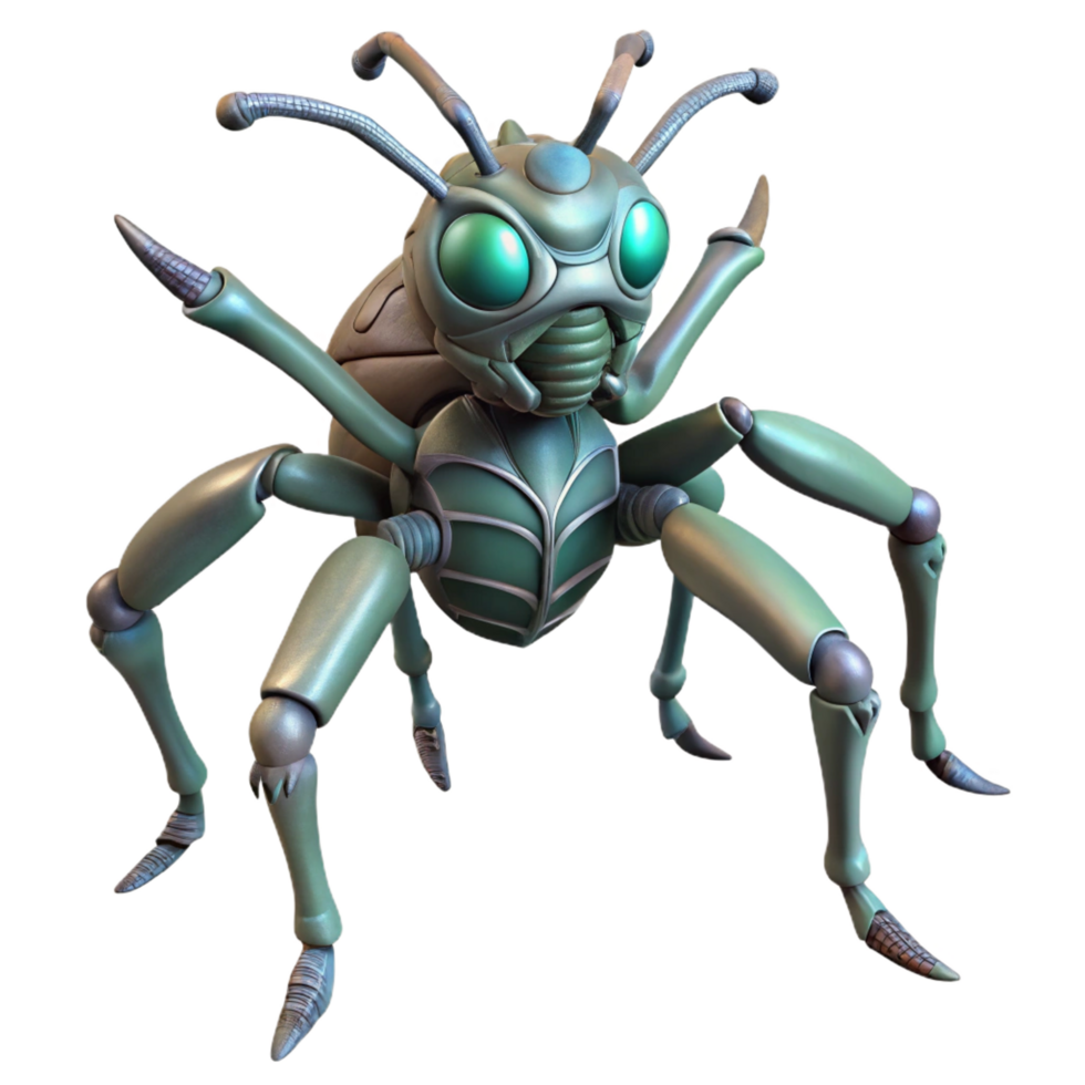 impressive artistic Alien insect, chitinous armor, multiple legs with Transparent Background exclusive png