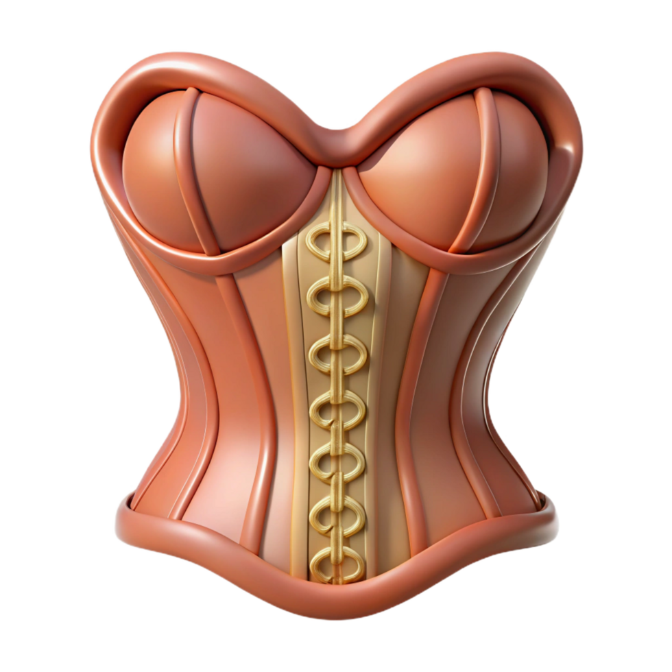 mesmerizing memorable Isolated cutout, hyper-specific, concept art style of an Art Nouveau corset, intricate lace detailing, boning structure visible with Transparent Background png