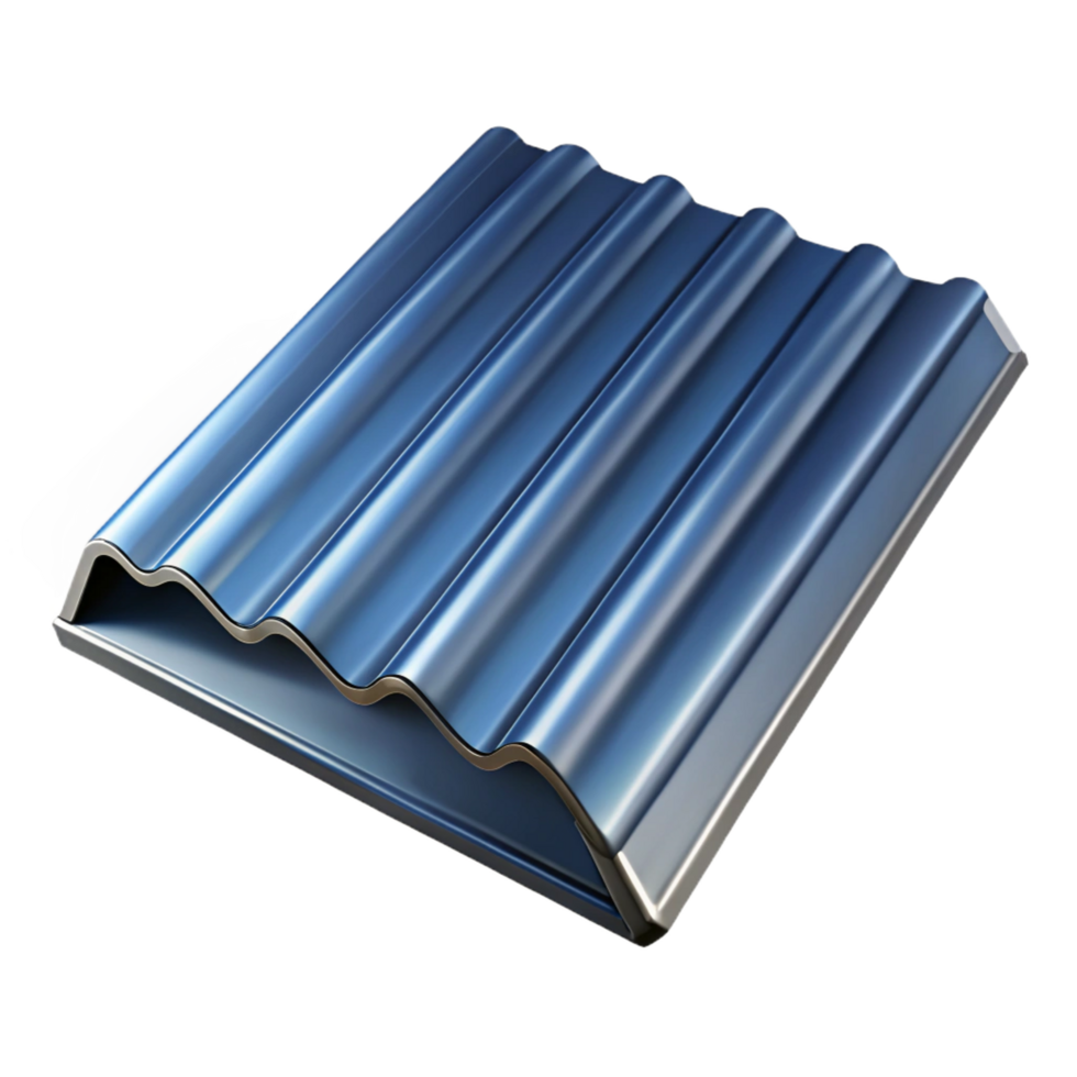 intense beautiful Photorealistic, isolated cutout of a single, metal roofing sheet with Transparent Background top-tier png