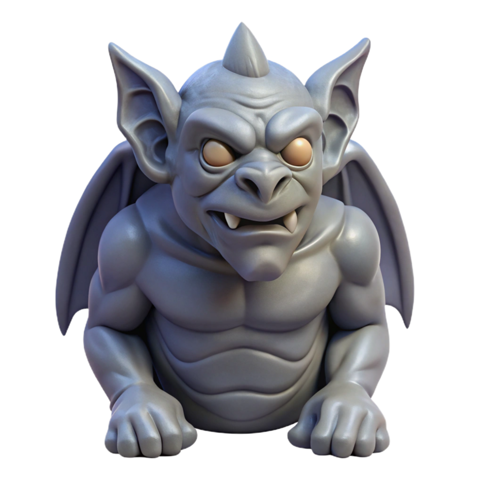 glorious quintessential Stone gargoyle, grotesque face, with Transparent Background png