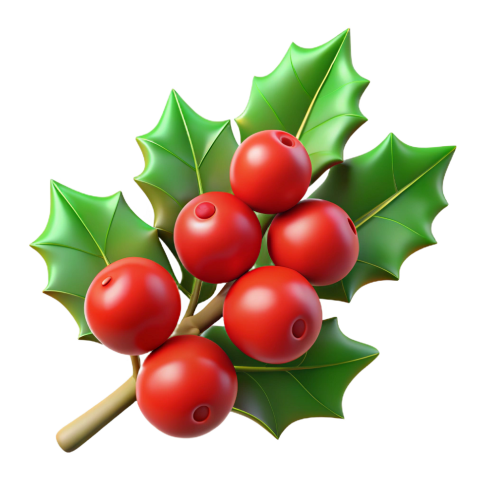 magnificent creative Branch of holly with red berries with Transparent Background luxury png