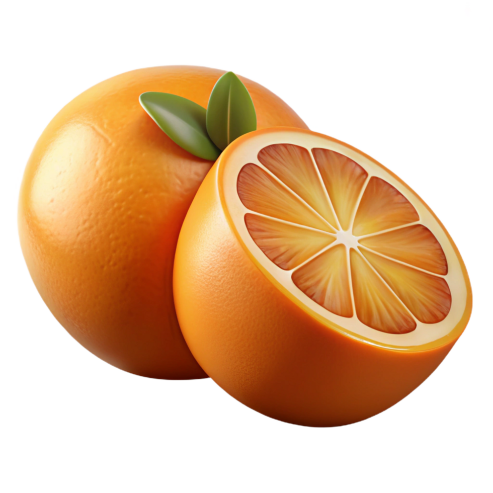 playful immaculate Fresh orange, sliced, citrus fruit, with Transparent Background elite png