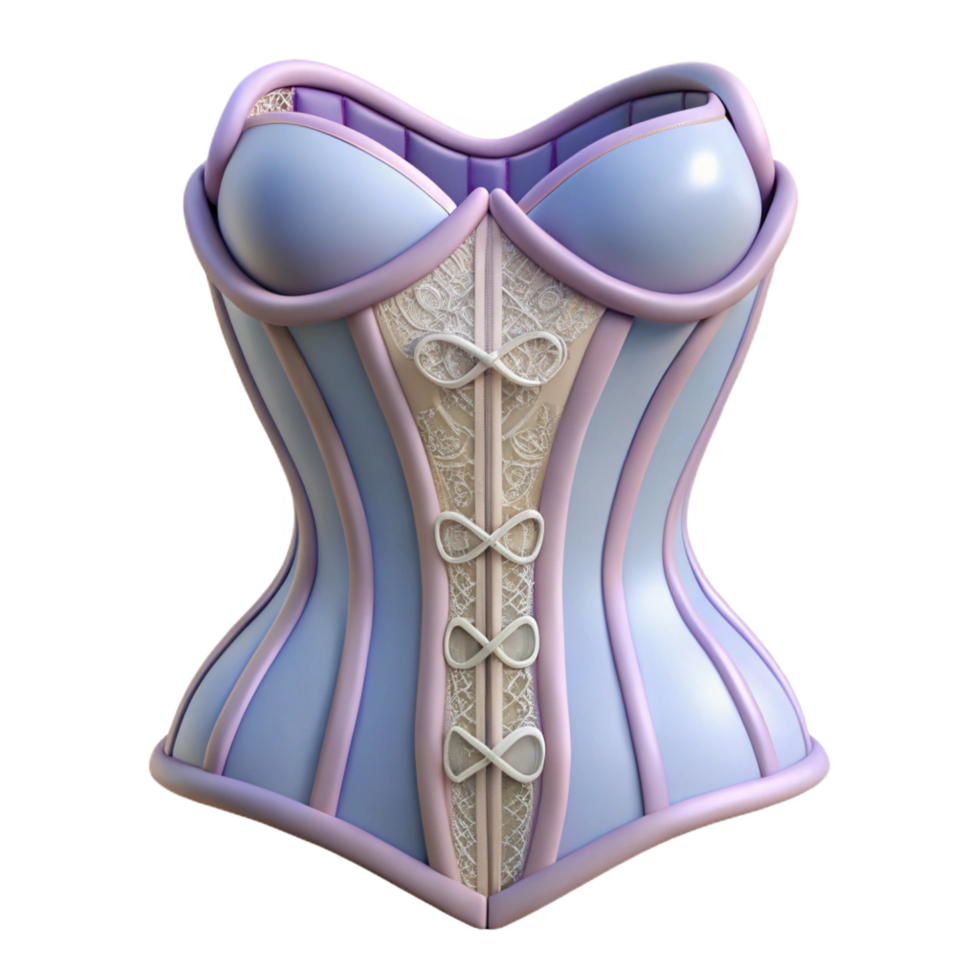 hypnotic geometric Isolated cutout, hyper-specific, concept art style of an Art Nouveau corset, intricate lace detailing, boning structure visible with Transparent Background 8K png