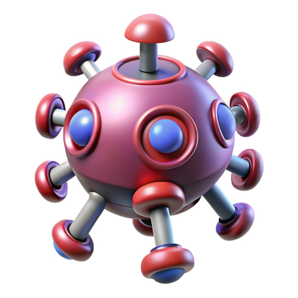 celebrated gothic Concept art style, isolated cutout of a single nanobot, hyper-specific microscopic detail, ultra-detailed with Transparent Background artisan png