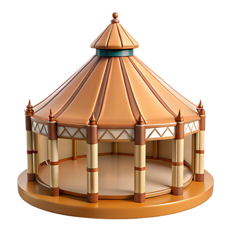 splendid futuristic Yurt traditional Mongolian structure frame with Transparent Background artisan png