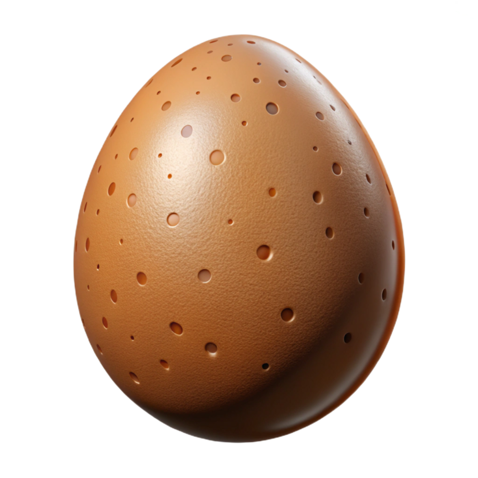 ethereal dazzling Photorealistic, hyper-specific, isolated cutout of a single, brown, speckled bird egg with Transparent Background professional png