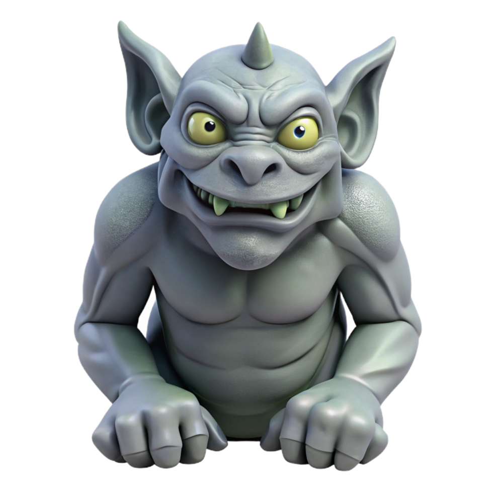 peaceful mesmerizing Stone gargoyle, grotesque face, with Transparent Background elite png