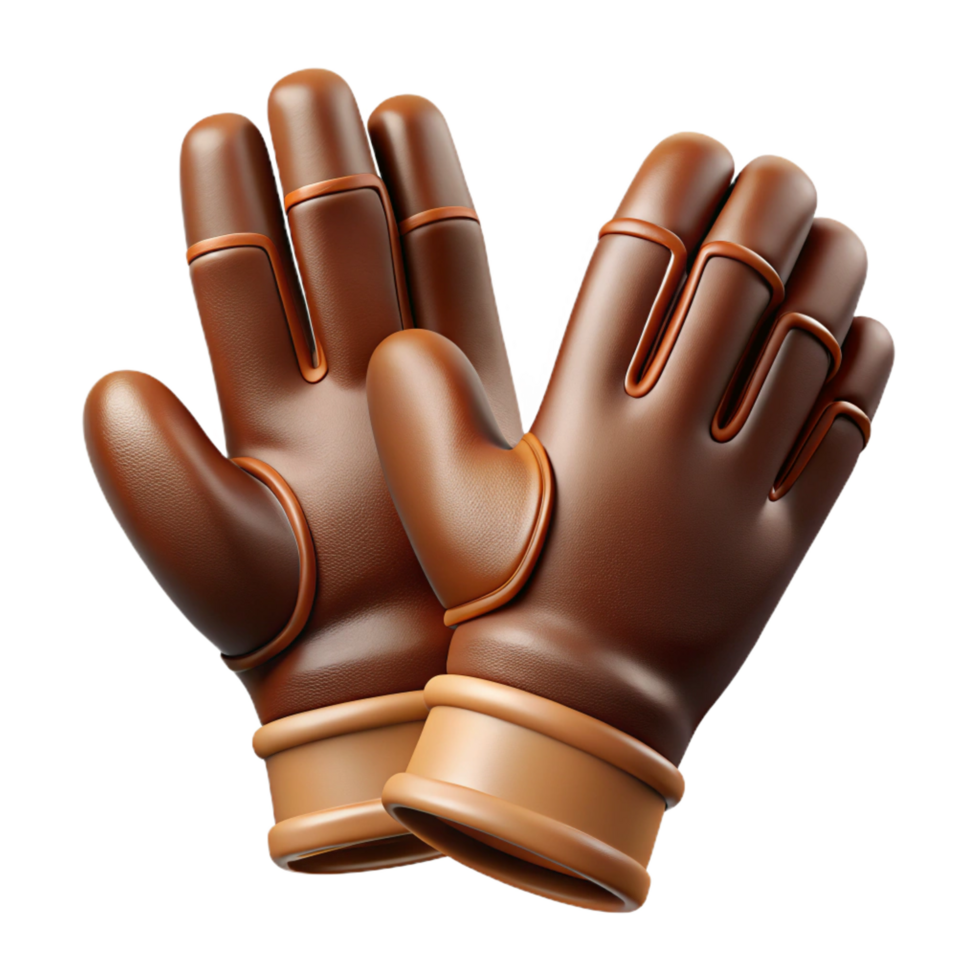 memorable victorian Photorealistic, ultra-detailed isolated cutout of a vintage leather gloves with Transparent Background high quality png