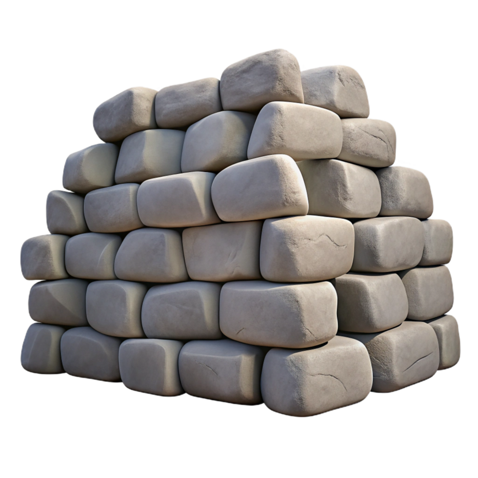 joyful mesmerizing Stone wall, stacked dry stone, with Transparent Background museum quality png