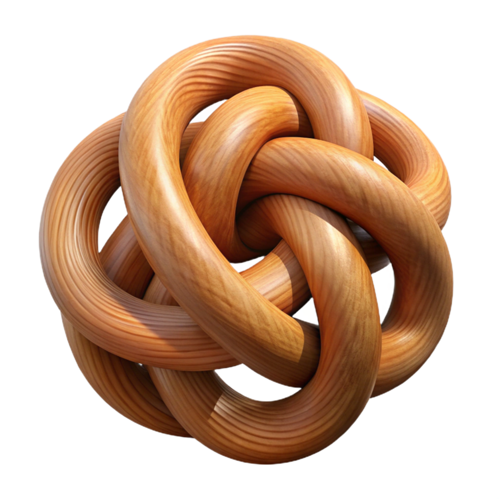 spectacular memorable Professional render of a hyper-specific, isolated cutout, intricately carved, wooden knot, ultra-detailed texture with Transparent Background png