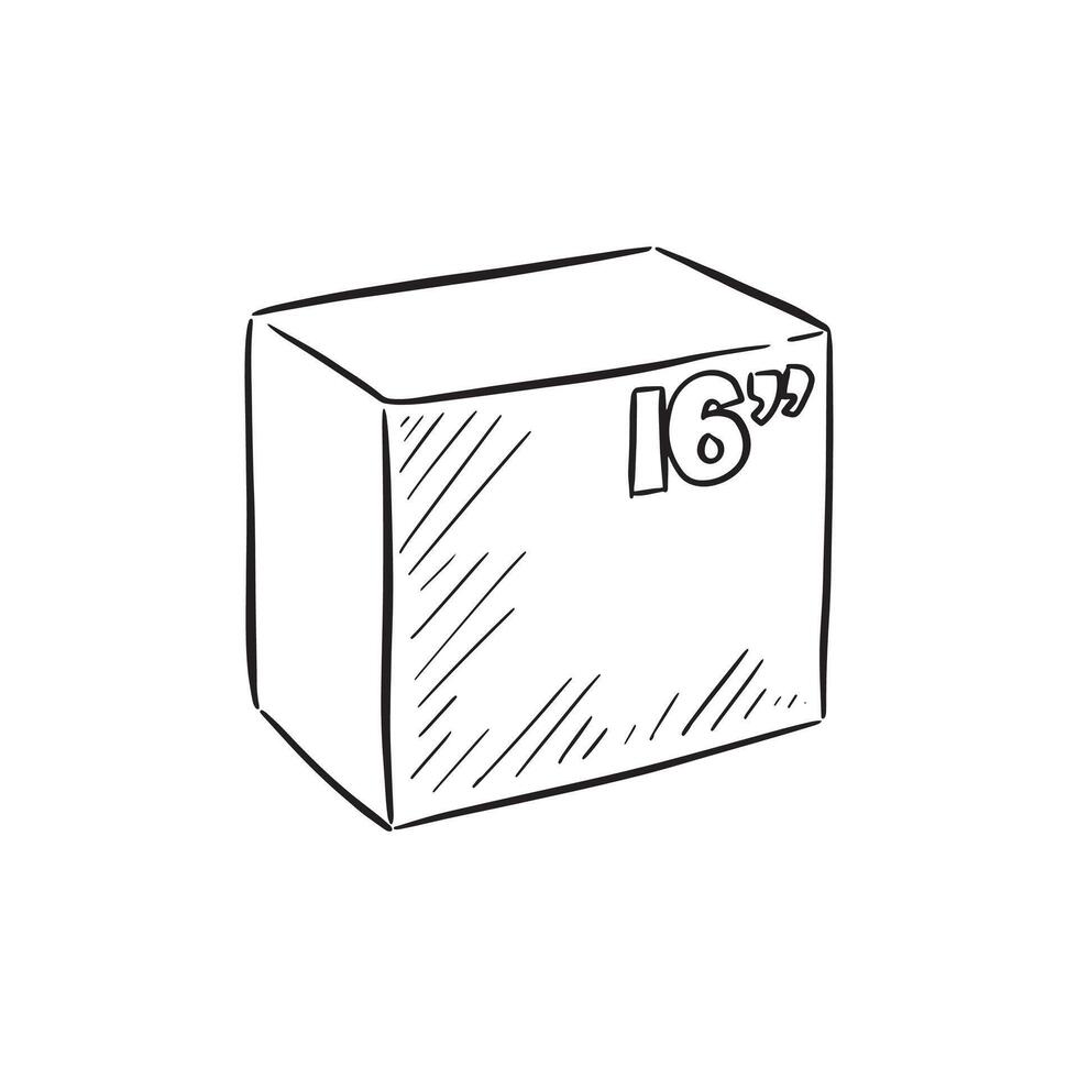 A line drawn jump box found in a gym. Drawn by hand. vector