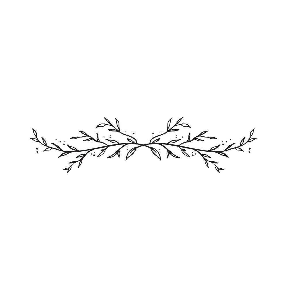 A foliage element. top and bottom of an invitation. Featuring leaves hand drawn. vector