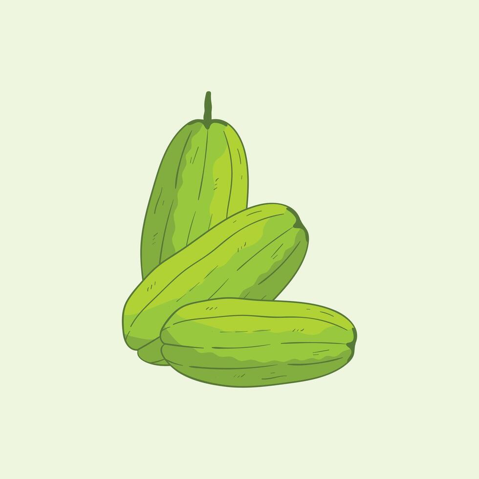 Bilimbi Fruit Flat Design Cartoon illustration vector