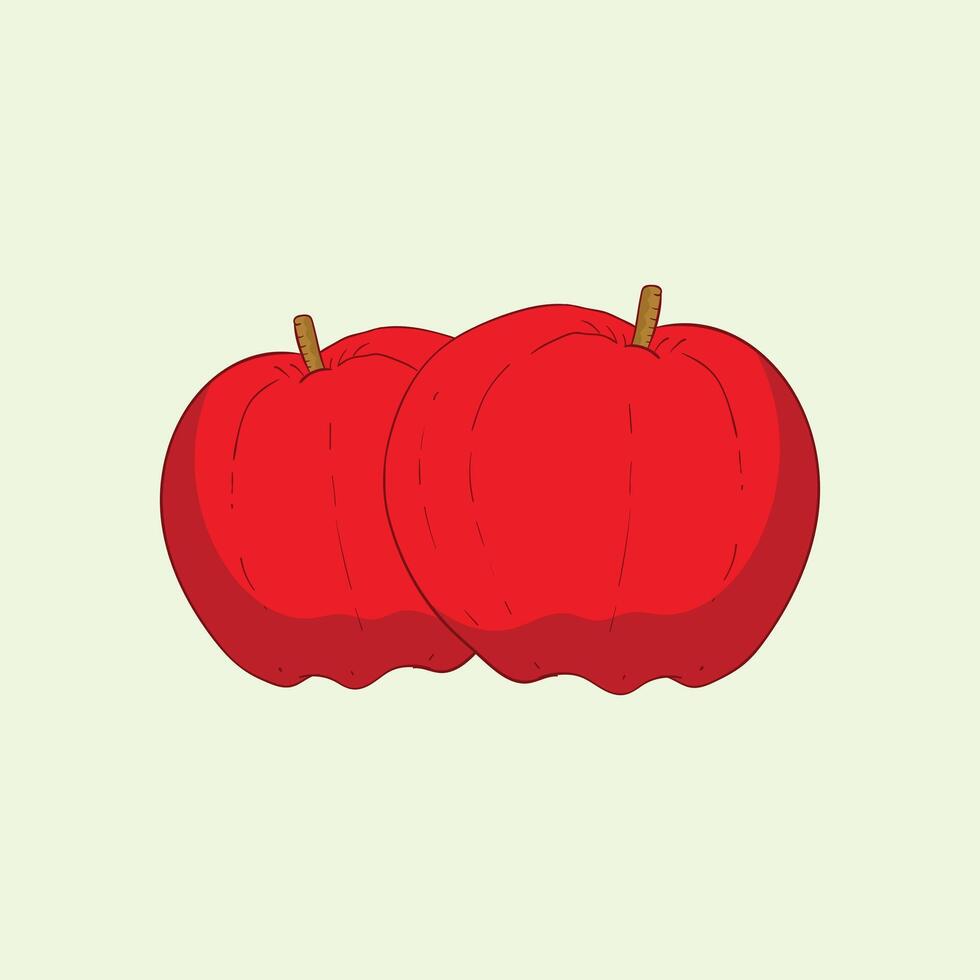 Apple Fruit Flat Design Cartoon illustration vector