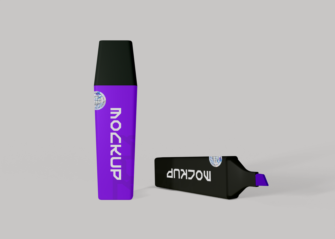 Neon Highlighter Marker Mockup for Trendy Branding Concepts psd