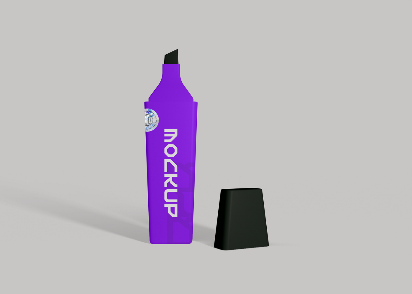 Neon Office Highlighter Marker Mockup psd