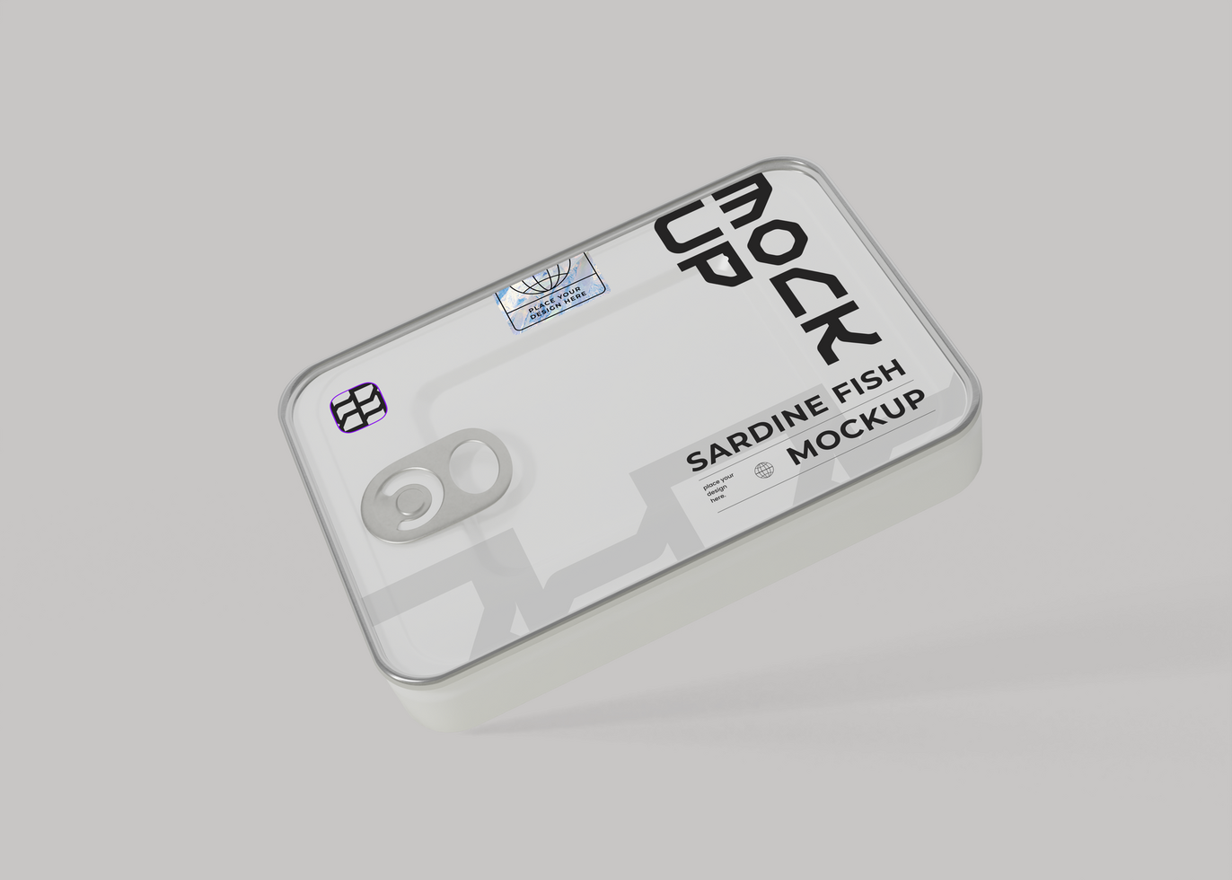 Glossy Tin Sardine Can Mockup psd