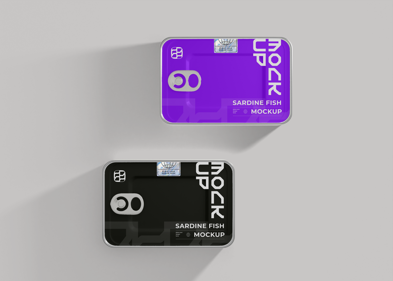 Sardine Can Mockup for Flat Branding Presentation psd
