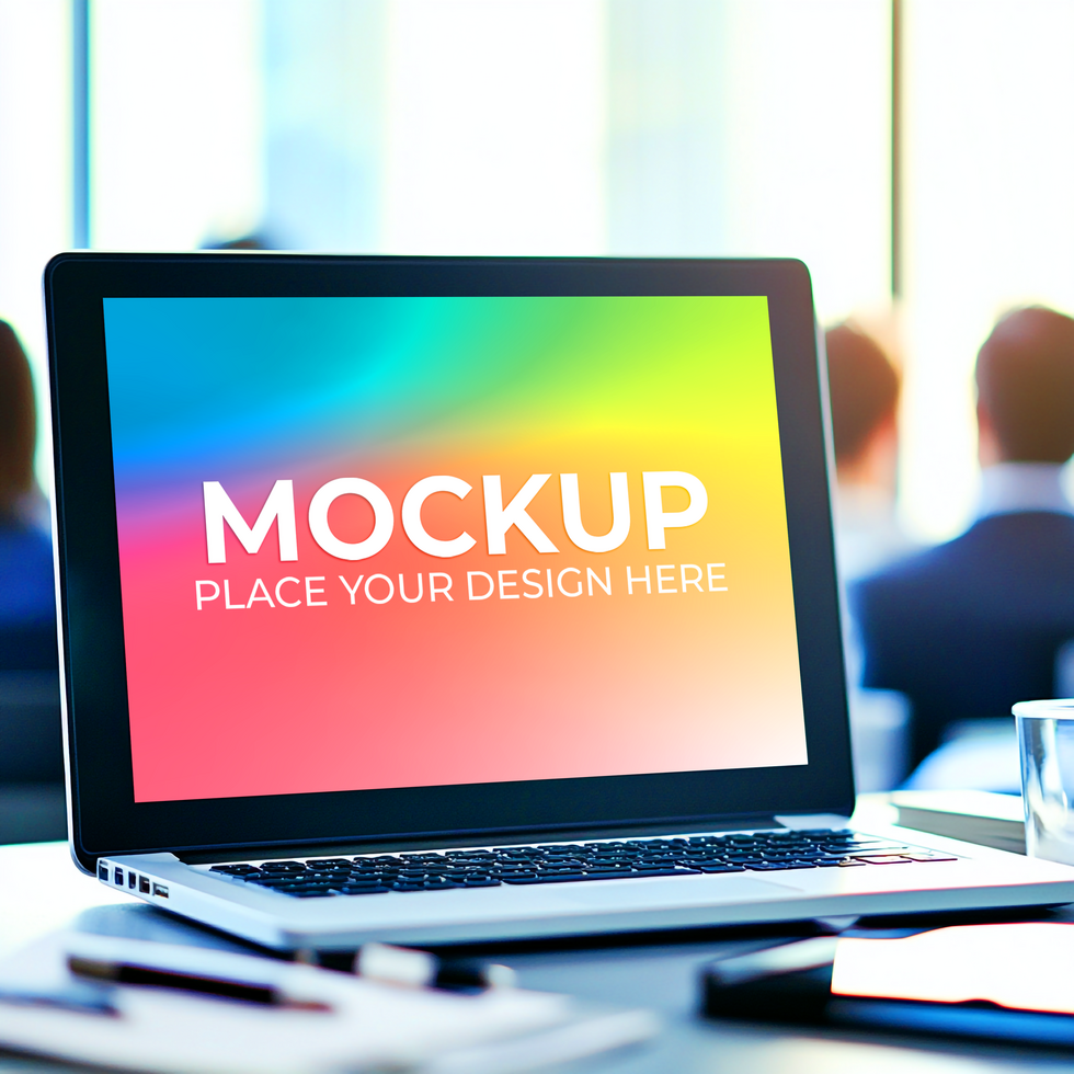 Workspace Laptop for Website Demo psd