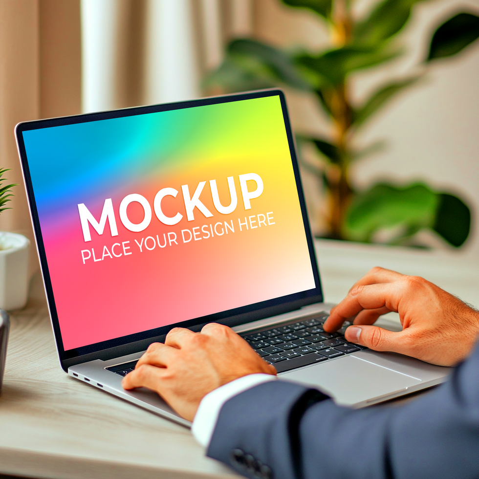 UX Layout Preview on Clean Laptop psd
