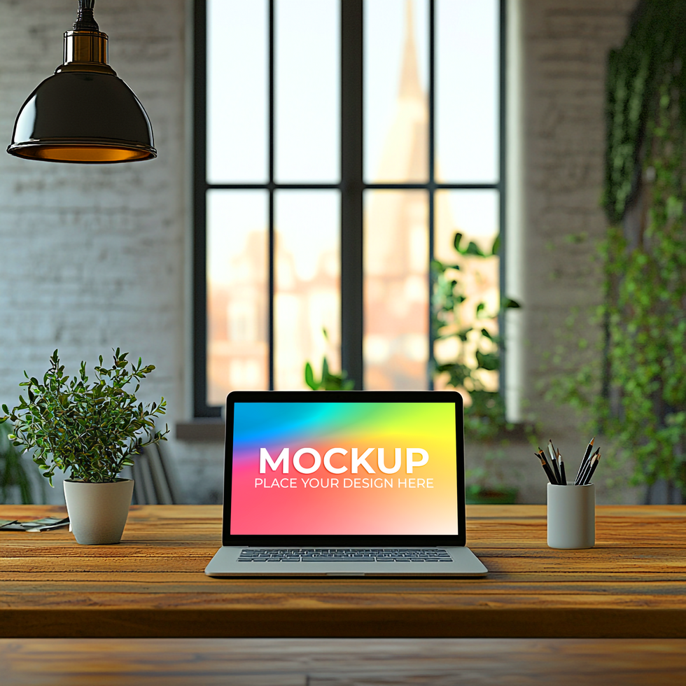 Top View of Laptop for Branding Mockup psd