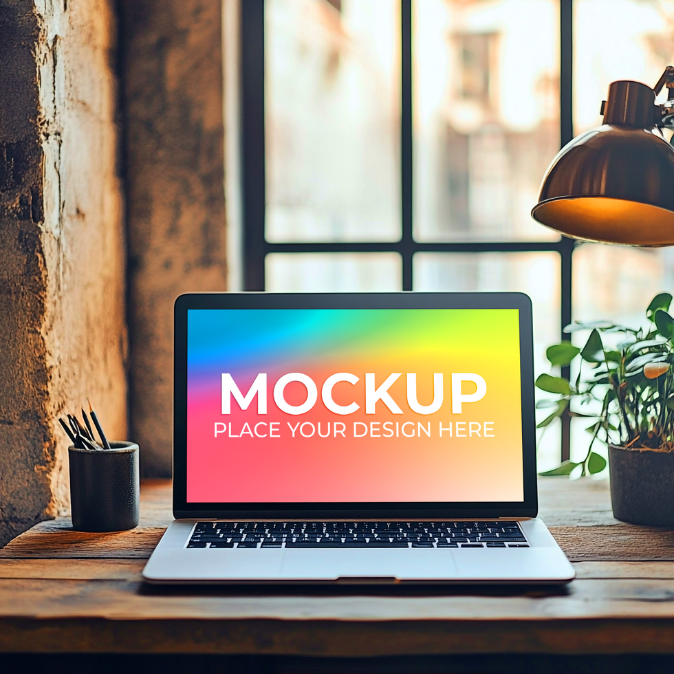 Business UI Concept on Laptop Mockup psd