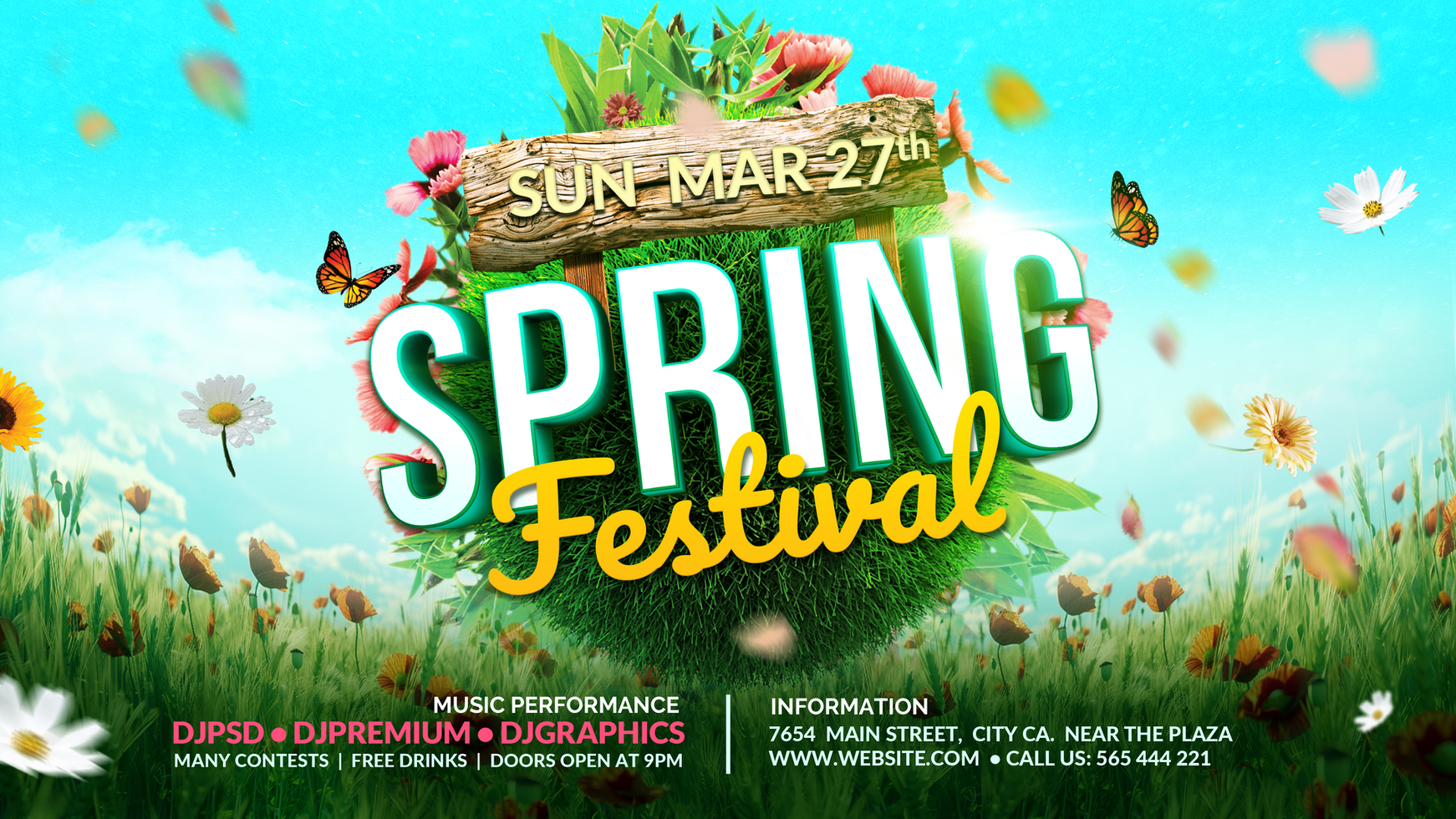 Spring Festival Web Banner psd