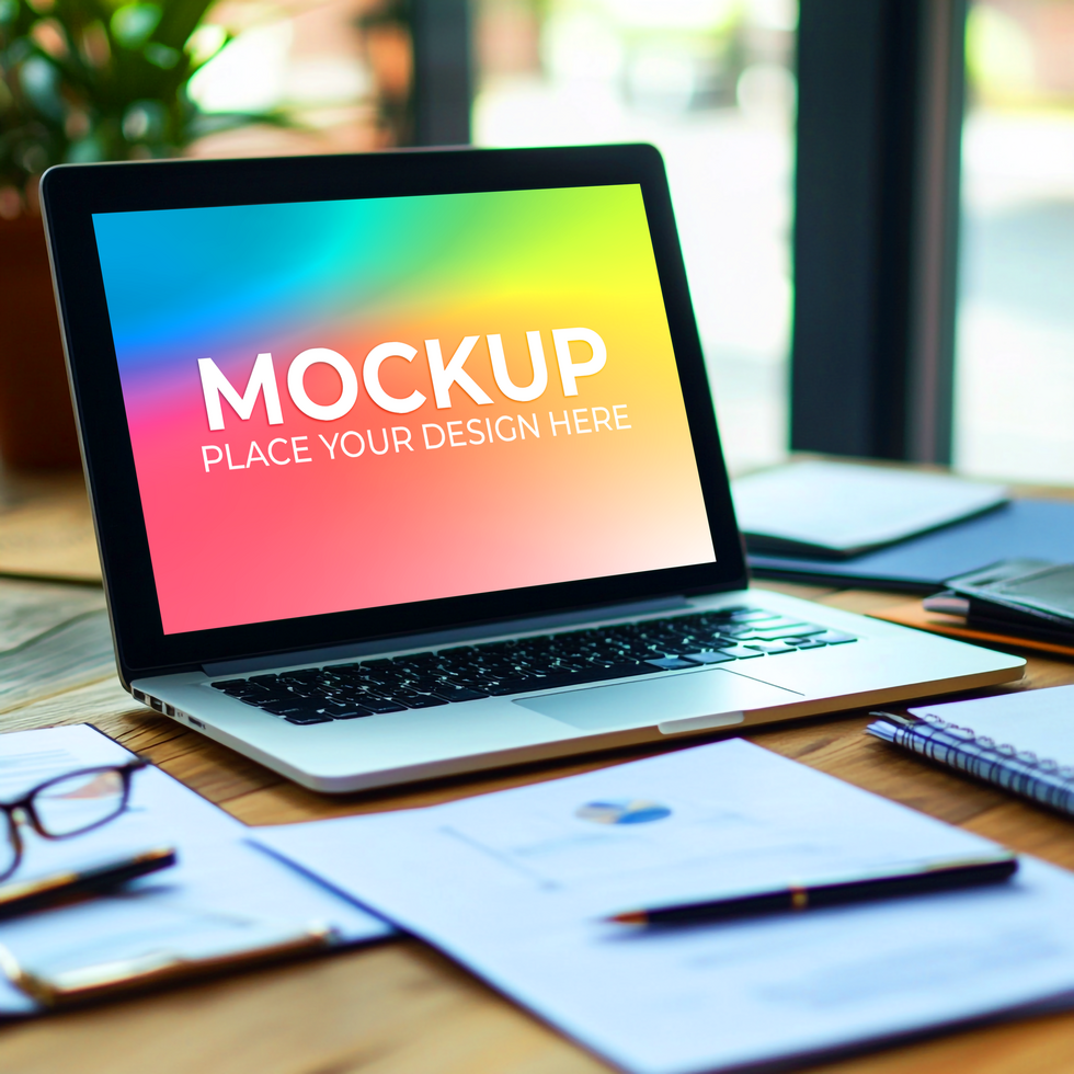 Technology Branding Concept with Laptop psd