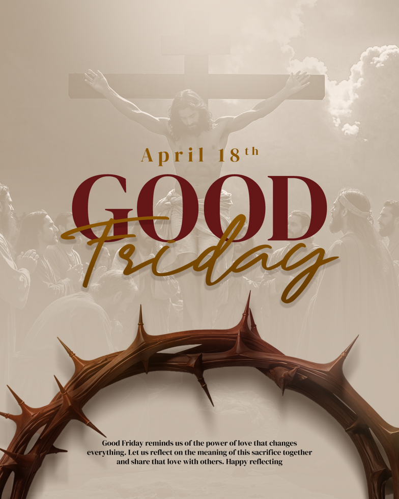 Dark Brown Good Friday Poster social media post psd