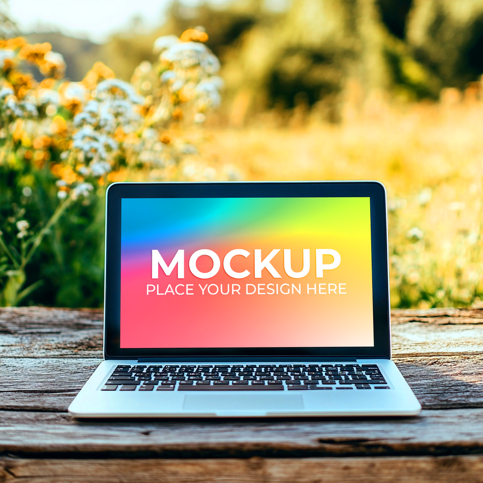 Device Mockup Scene with Modern Laptop psd