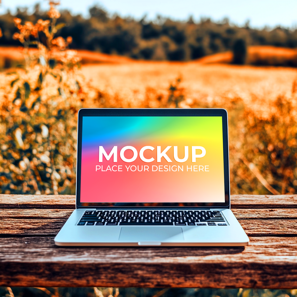 App Dashboard Shown on Realistic Laptop psd