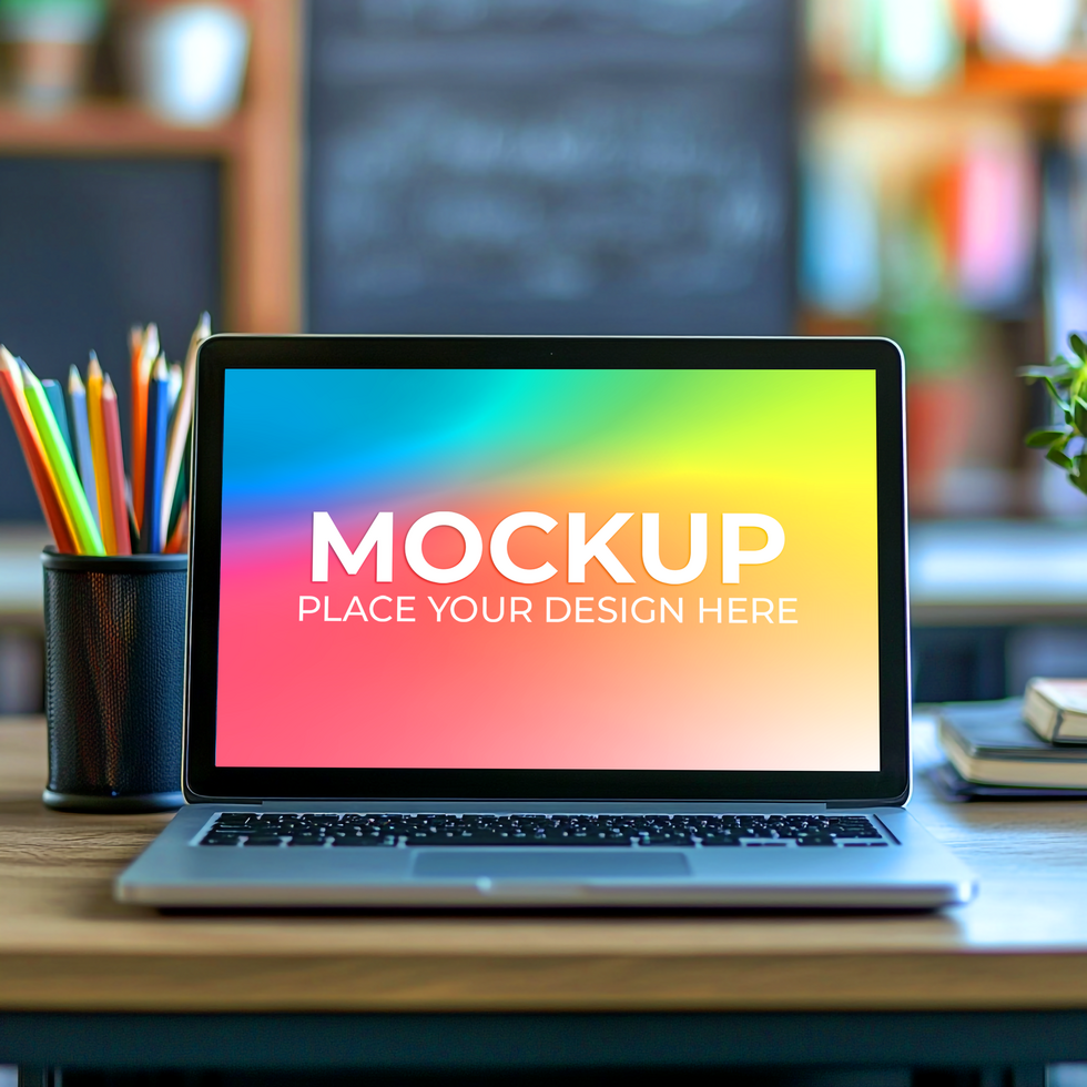 Responsive Website Shown on Laptop Mockup psd