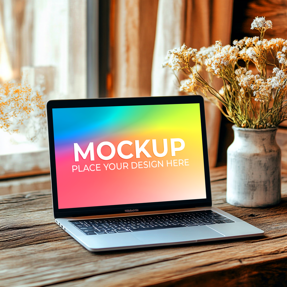 Blank Laptop for Branding Scene Presentation psd