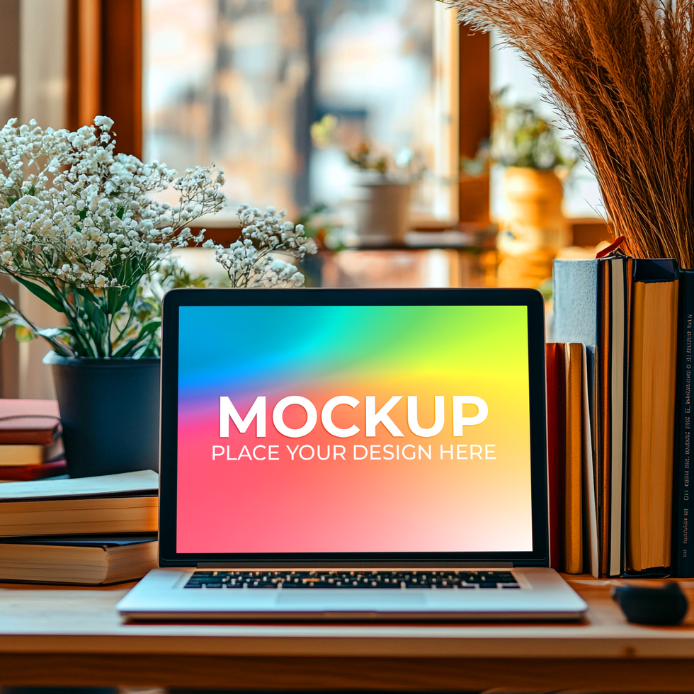 UI Design Layout Presented on Laptop psd
