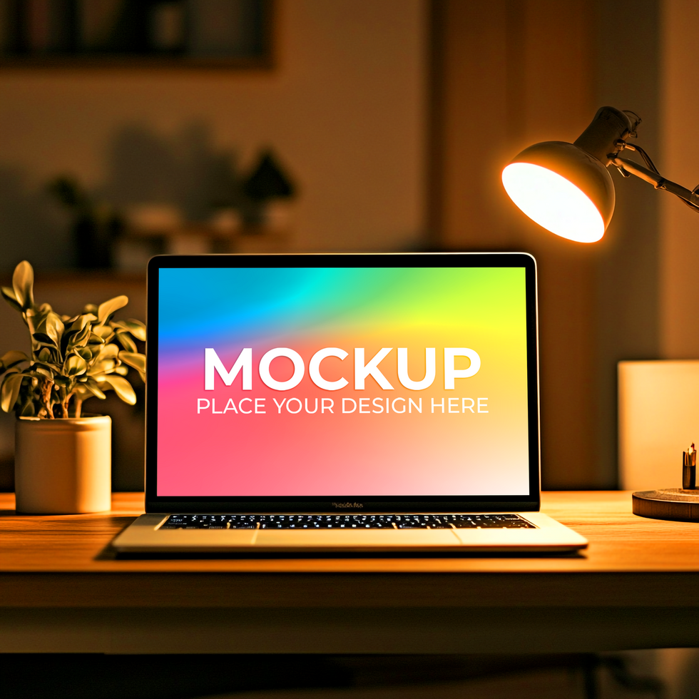 Realistic Laptop Display for App Interface psd