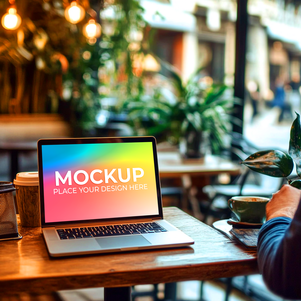 Promotional Template with Realistic Laptop psd
