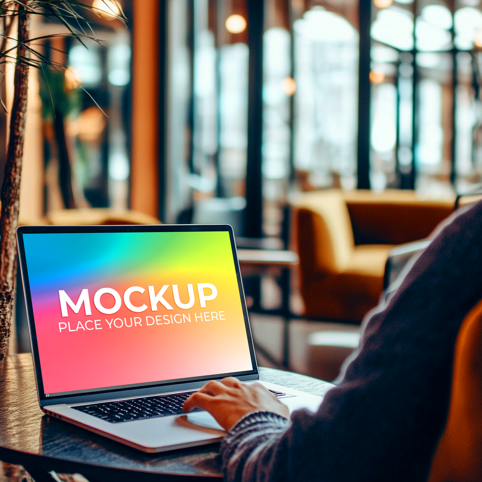 Web Page Design Showcase on Laptop psd