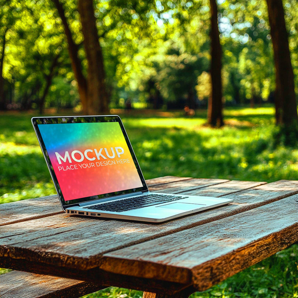 Interface Design Scene on Laptop psd