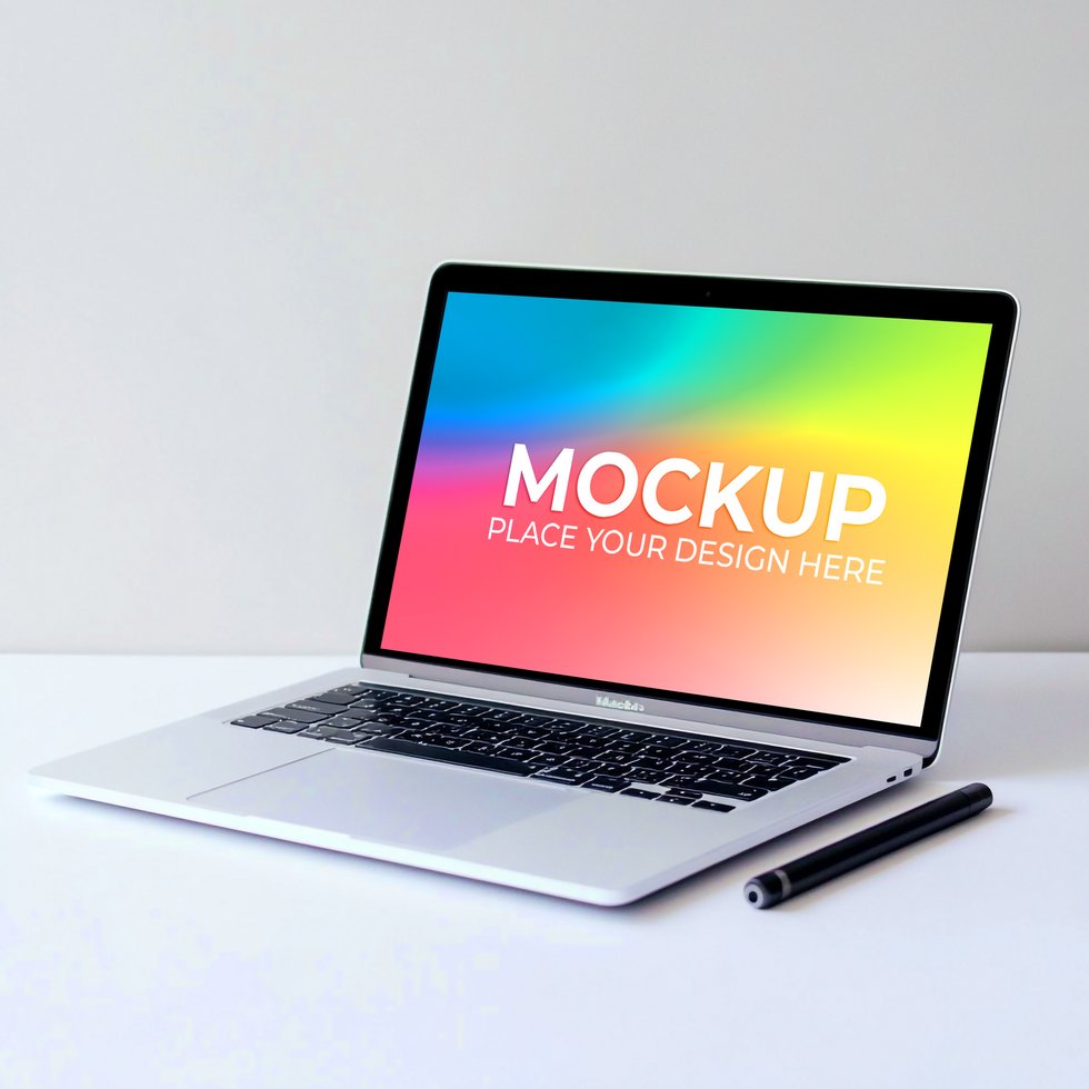 Blank Device Mockup Featuring Laptop psd