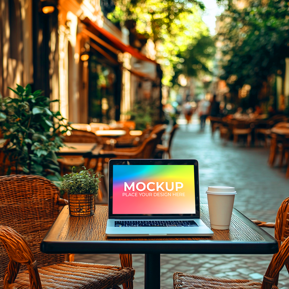 Marketing Slide Displayed on Laptop Screen psd