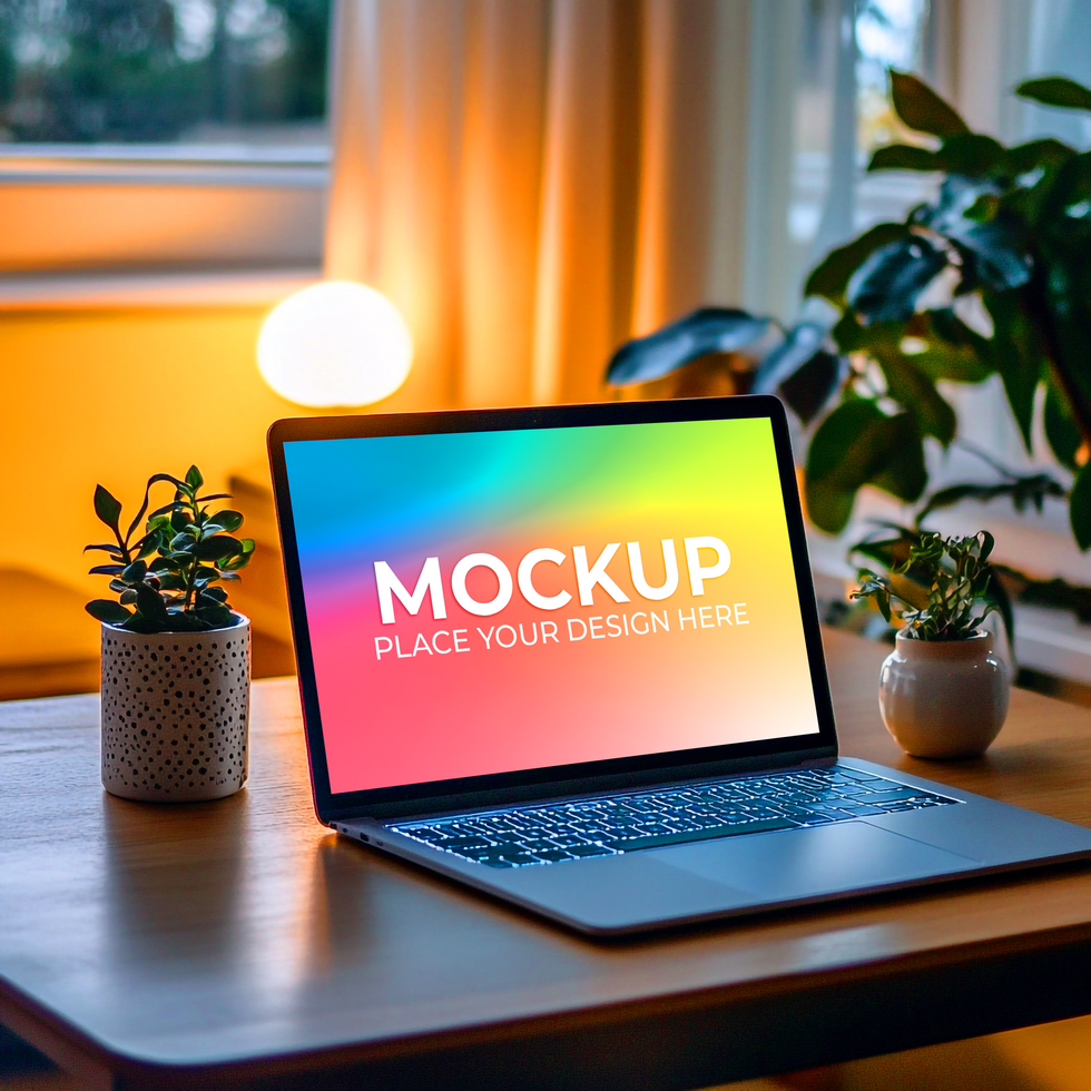 UI Flow Display on Laptop for Designers psd
