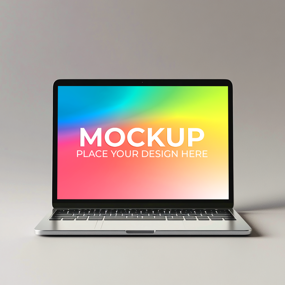 Flat Lay Laptop Scene for Branding Projects psd