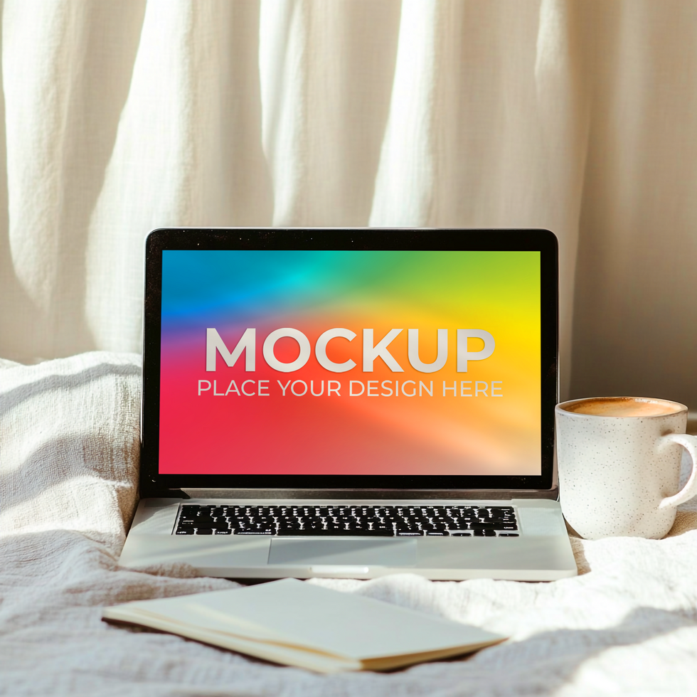Creative Branding Display on Open Laptop psd