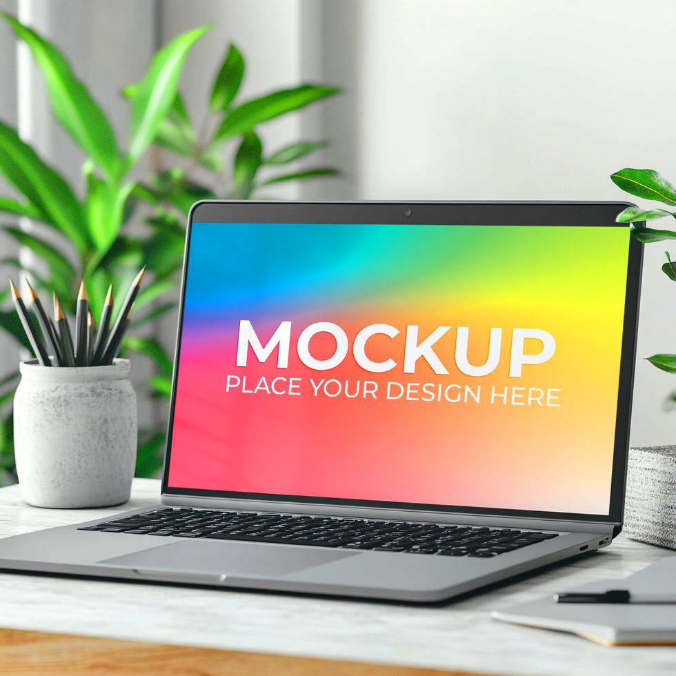 Interface Display Mockup with Laptop psd